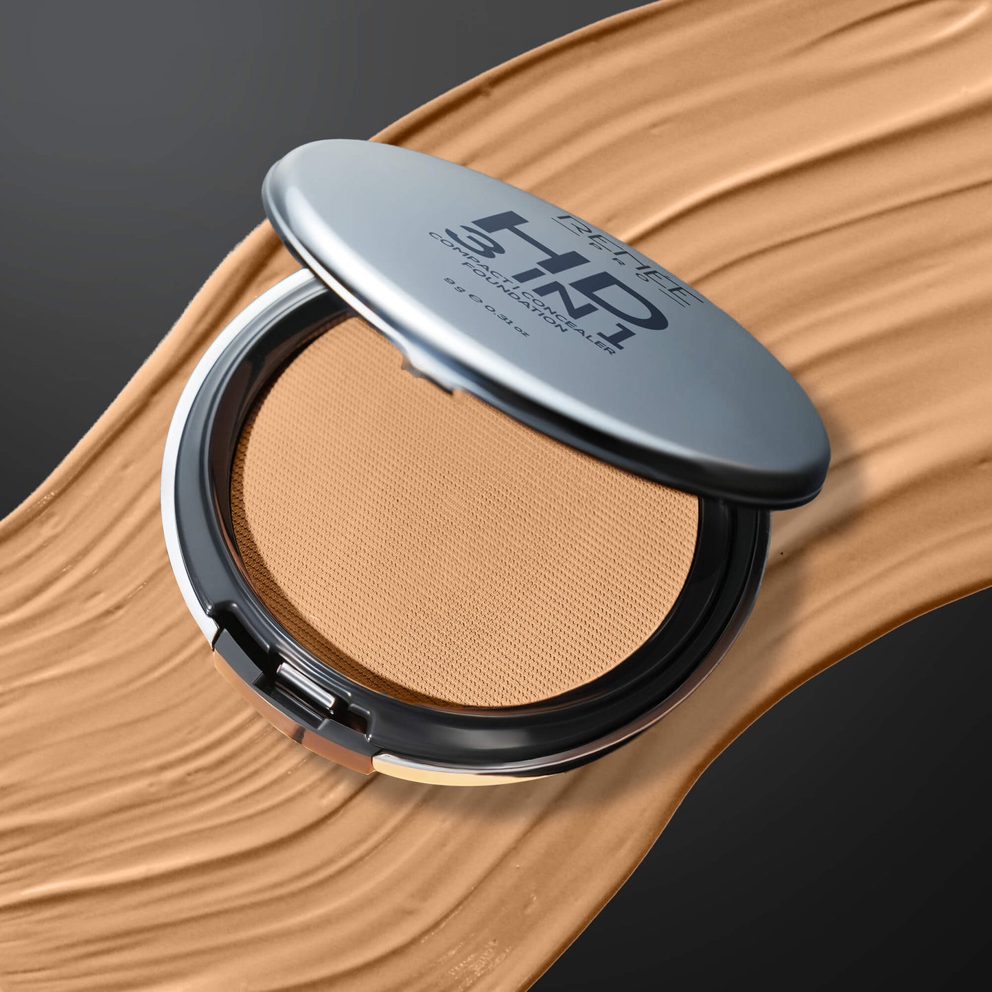 RENEE Pro HD 3-IN-1 Compact, Works as Concealer, Foundation & Powder With SPF 20, 9 g