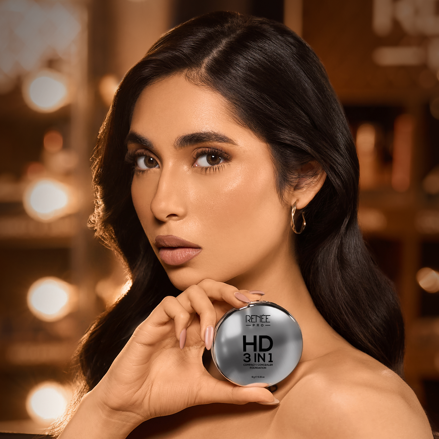 RENEE Pro HD 3-IN-1 Compact, Works as Concealer, Foundation & Powder With SPF 20, 9 Gm
