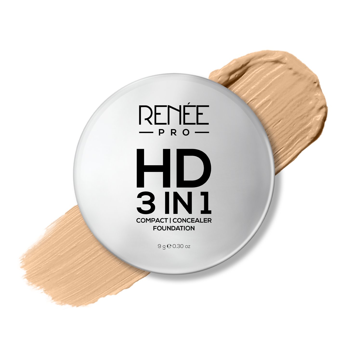 RENEE Pro HD 3-IN-1 Compact, Works as Concealer, Foundation & Powder With SPF 20, 9 Gm