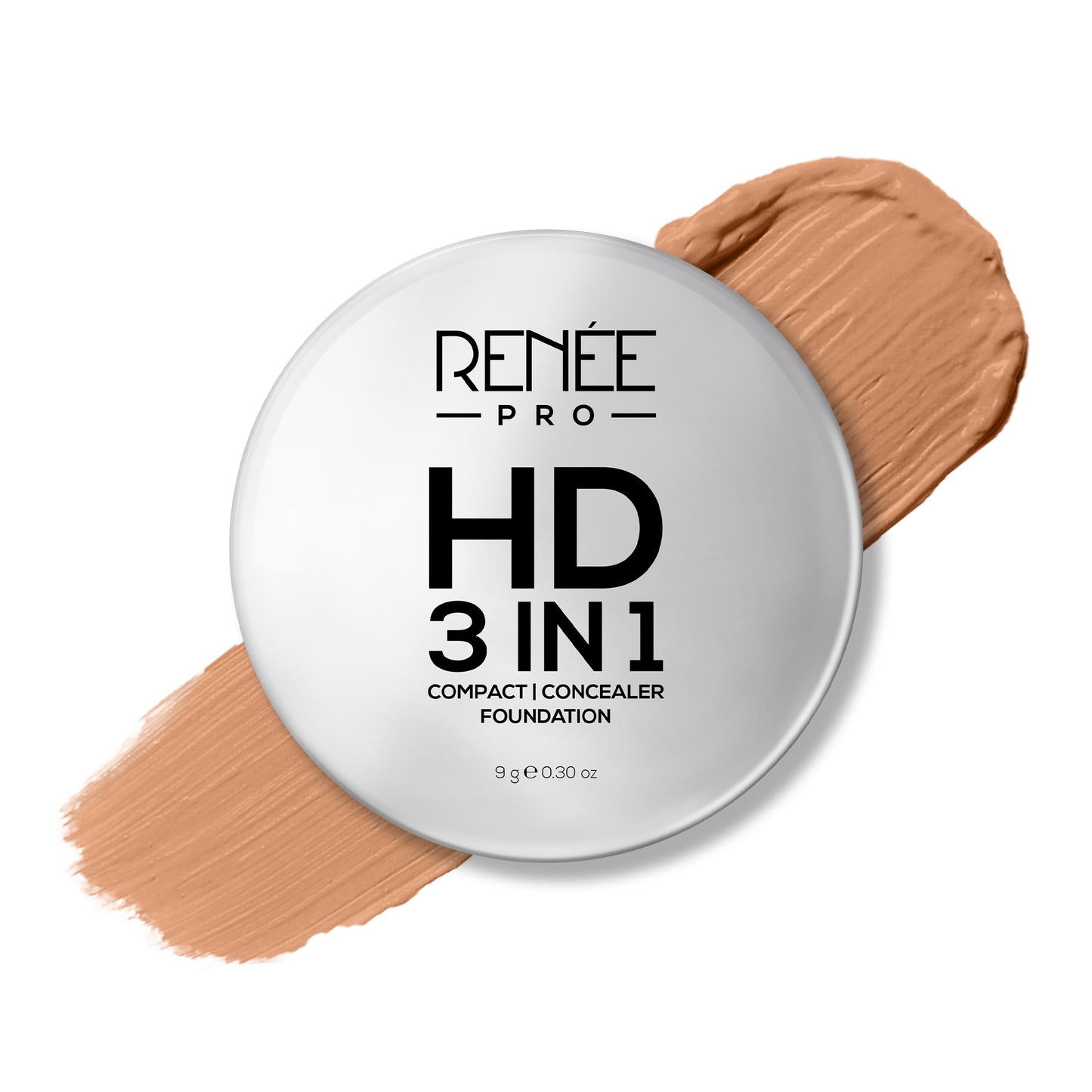 RENEE Pro HD 3-IN-1 Compact, Works as Concealer, Foundation & Powder With SPF 20, 9 Gm