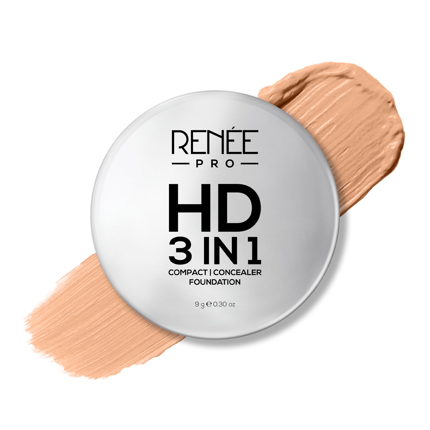 RENEE Pro HD 3-IN-1 Compact, Works as Concealer, Foundation & Powder With SPF 20, 9 Gm