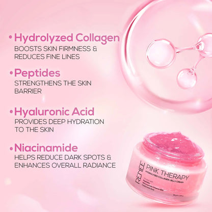 RENEE Pink Therapy Hydrolyzed Collagen Overnight Sleeping Jelly Mask for Anti-Aging & Hydrated Skin