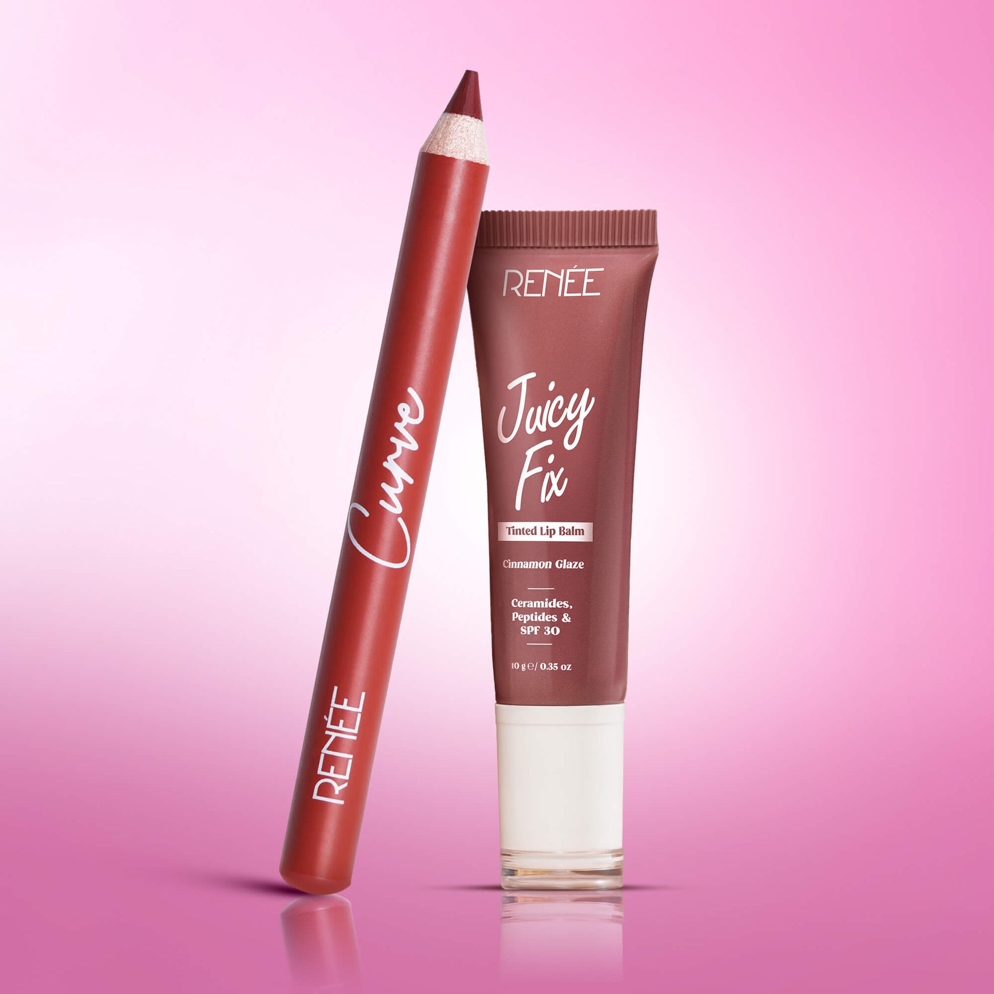 RENEE Curve Matte Lip Liner & Juicy Fix Tinted Lip Balm Set