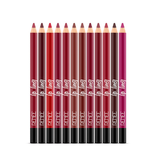 RENEE Define Matte Pencil Lip Liner, Set of 12