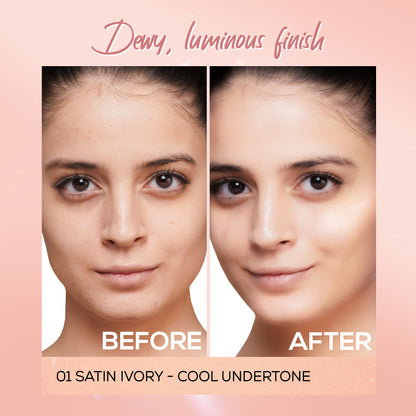 RENEE Lumi Glow Highlighting Liquid Foundation With 3D Glow For Luminous Skin, 30ml