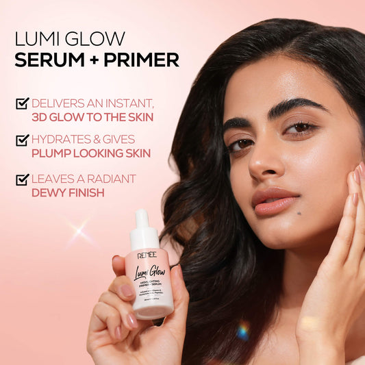 RENEE Lumi Glow Highlighting Primer + Serum With Hyaluronic Acid For Luminous & 3D Glow, 30ml