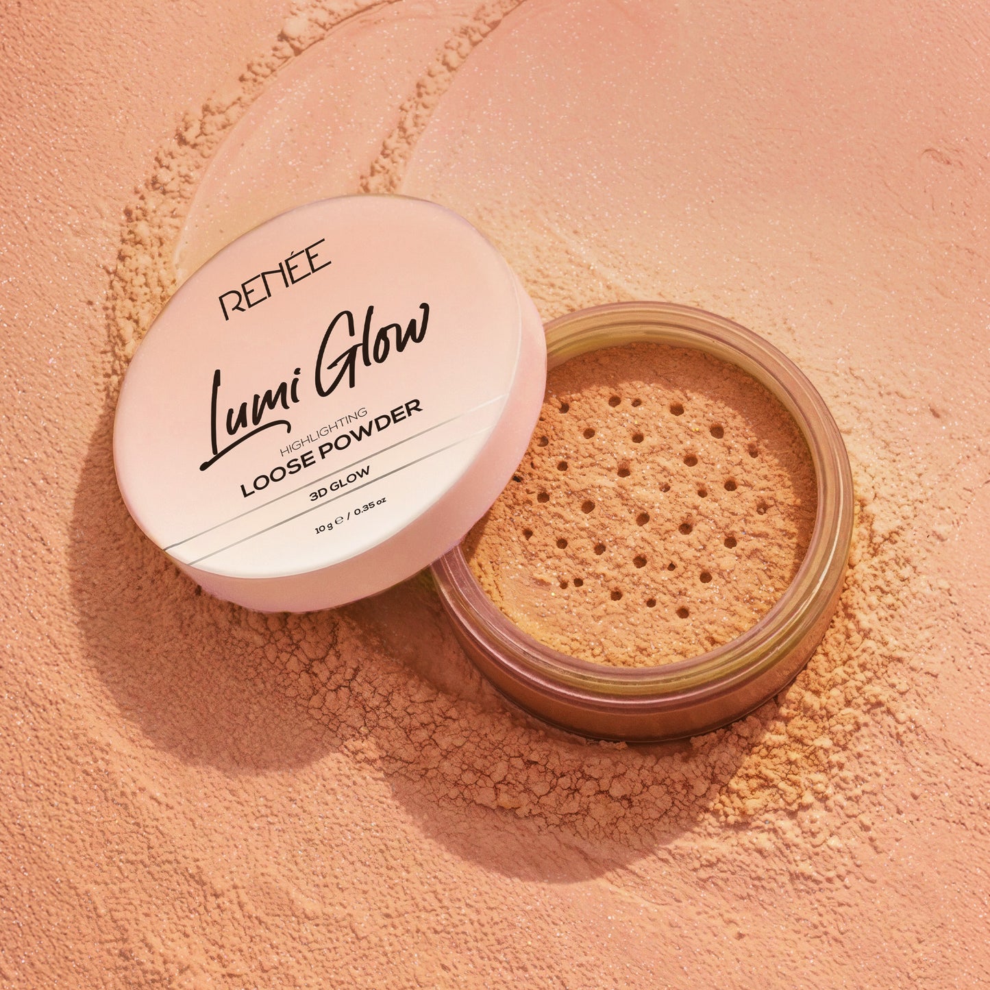 RENEE Lumi Glow Highlighting Loose Powder For Face With Luminous, 3D Glow, Sets Makeup