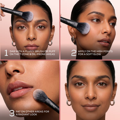 RENEE Lumi Glow Highlighting Loose Powder For Face With Luminous, 3D Glow, Sets Makeup
