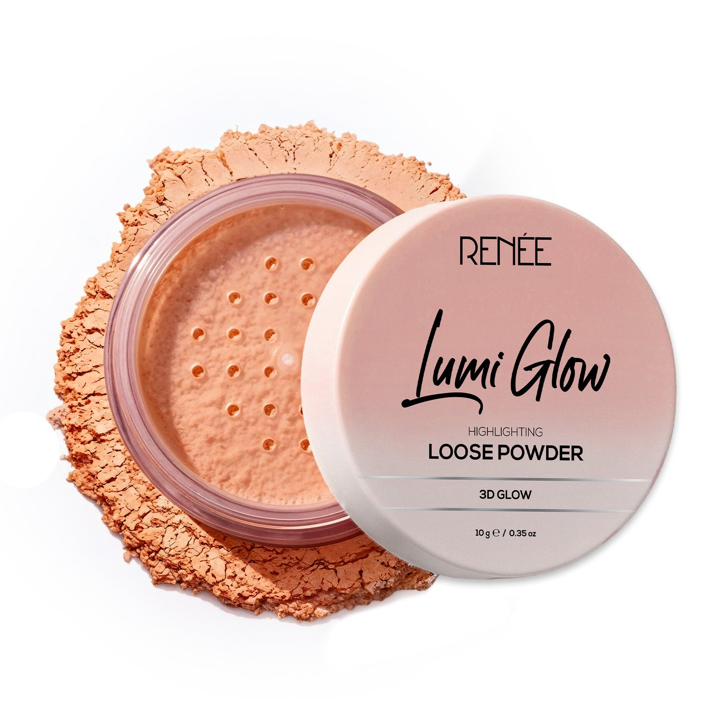 RENEE Lumi Glow Highlighting Loose Powder For Face With Luminous, 3D Glow, Sets Makeup