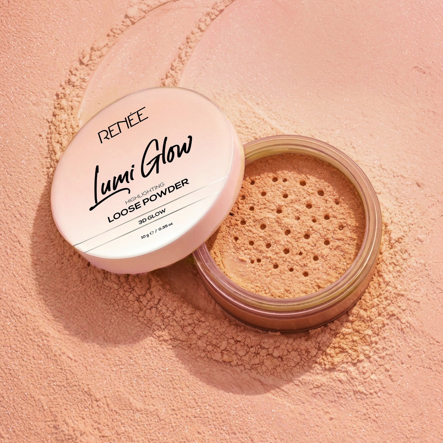 RENEE Lumi Glow Highlighting Loose Powder For Face With Luminous, 3D Glow, Sets Makeup
