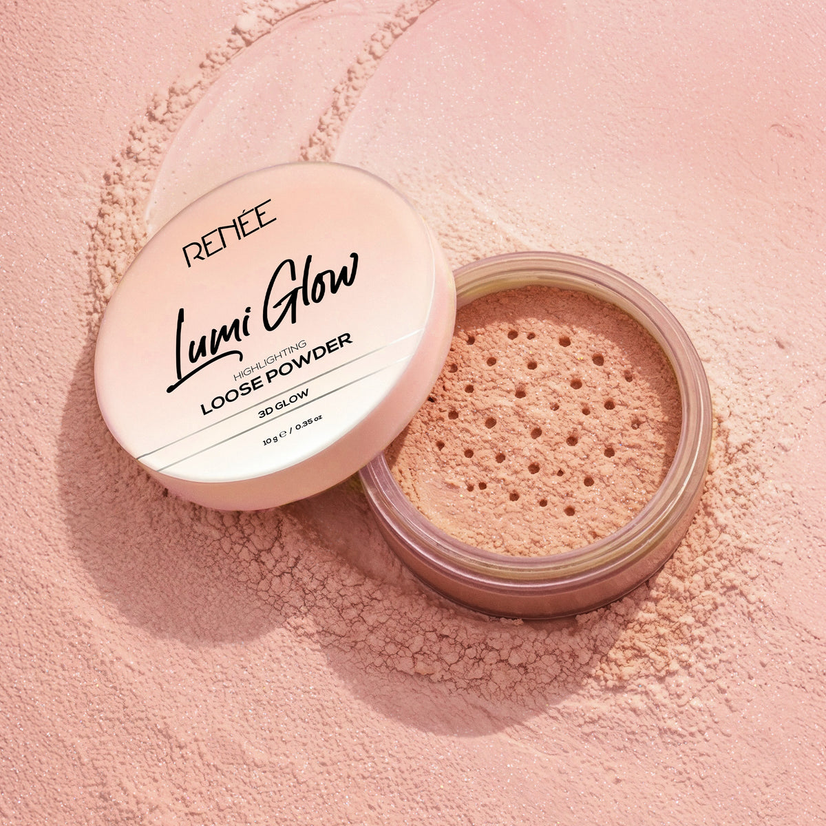 RENEE Lumi Glow Highlighting Loose Powder For Face With Luminous, 3D Glow, Sets Makeup - Classic Ivory