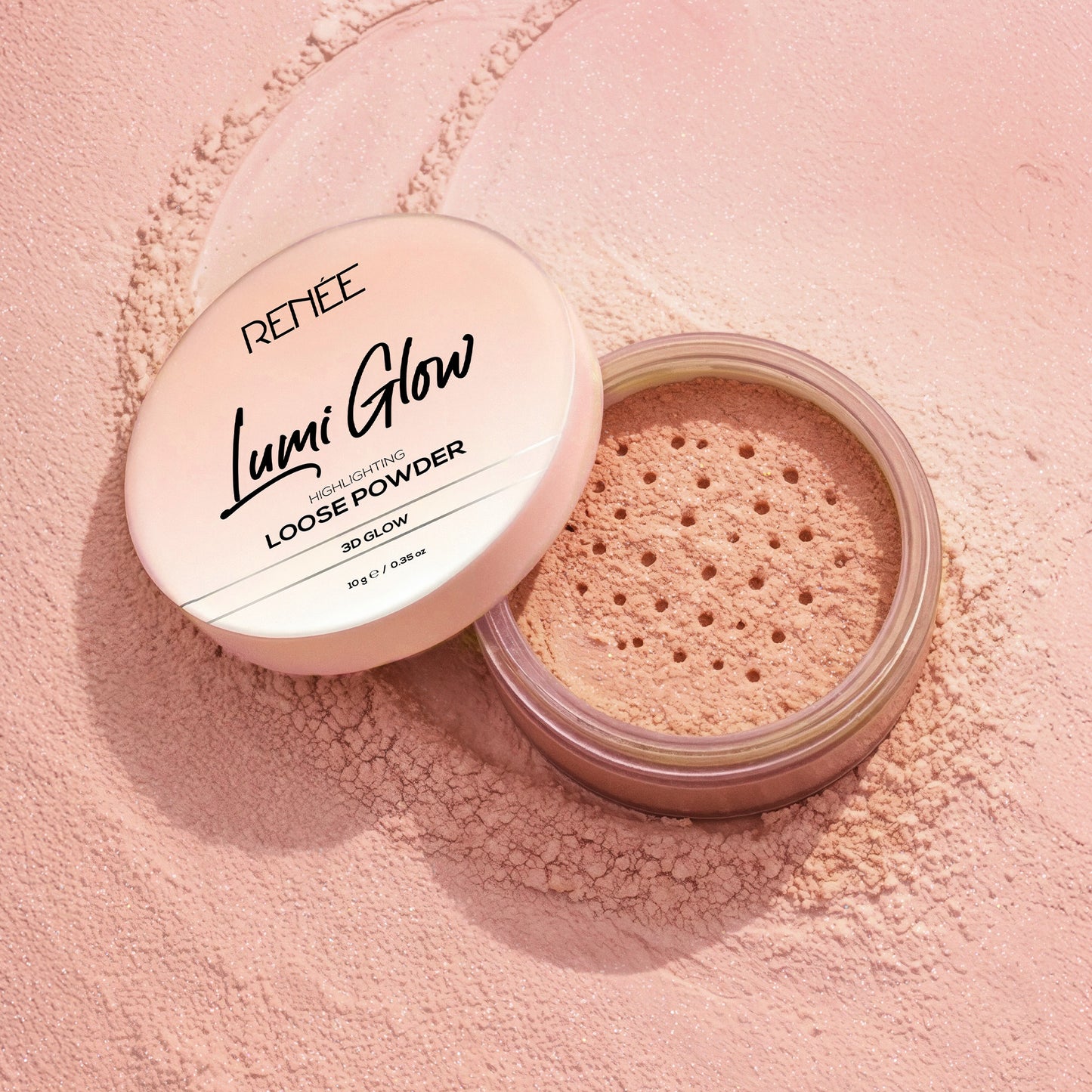RENEE Lumi Glow Highlighting Loose Powder For Face With Luminous, 3D Glow, Sets Makeup