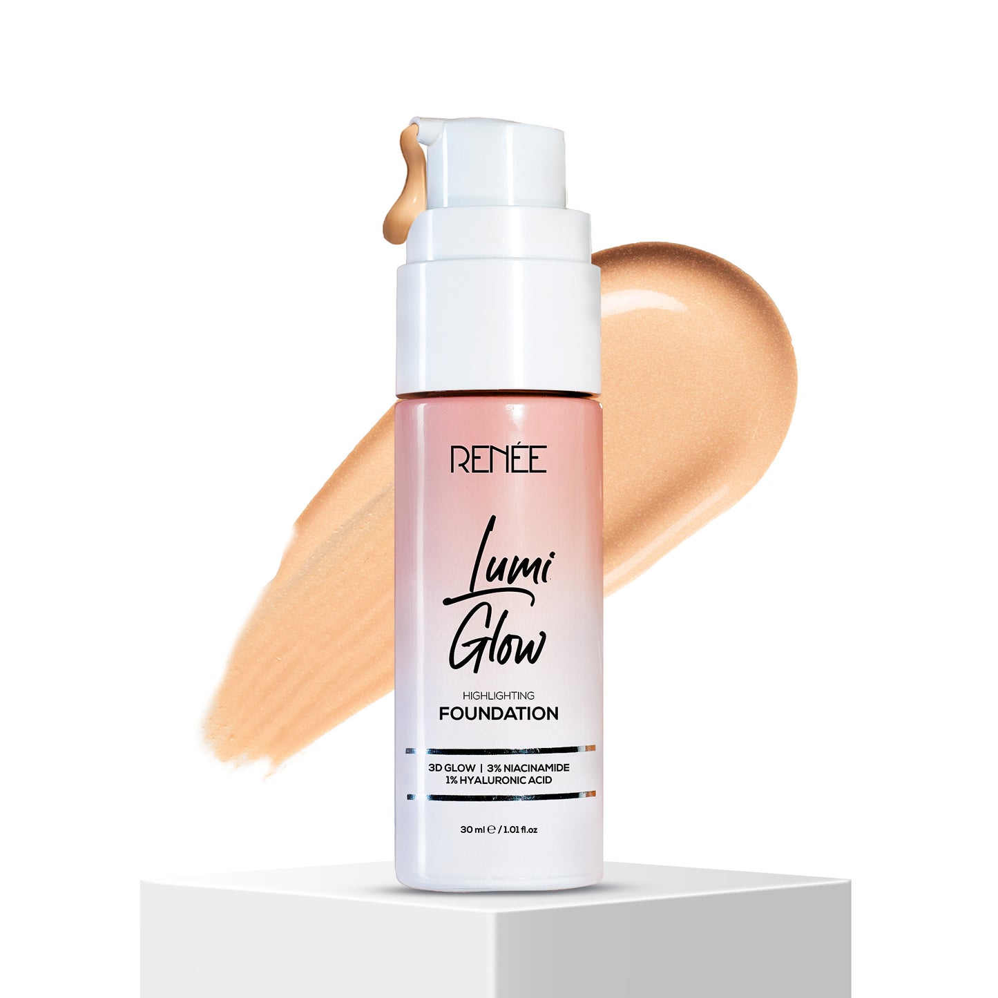 RENEE Lumi Glow Highlighting Liquid Foundation With 3D Glow For Luminous Skin, 30ml
