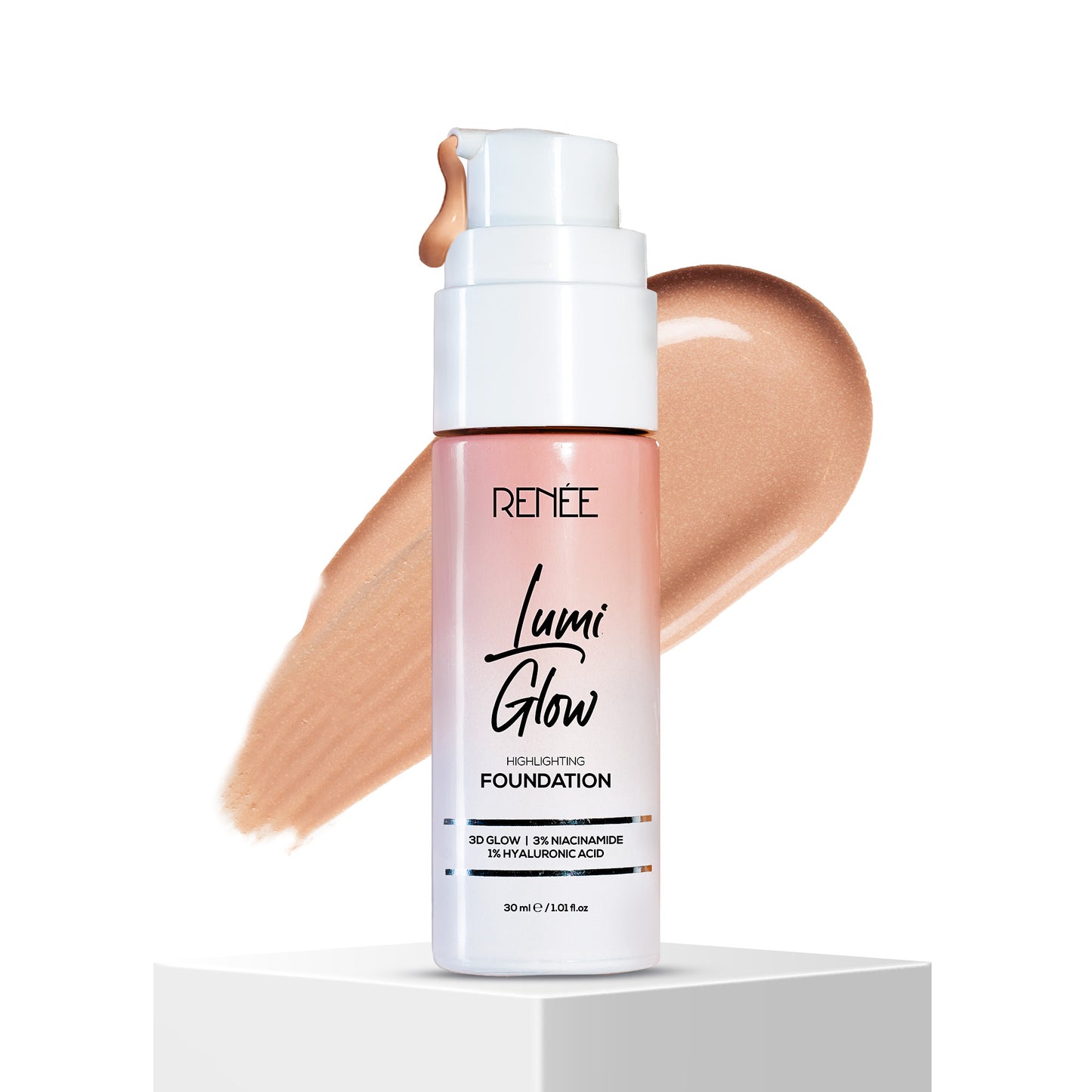 RENEE Lumi Glow Highlighting Liquid Foundation With 3D Glow For Luminous Skin, 30ml