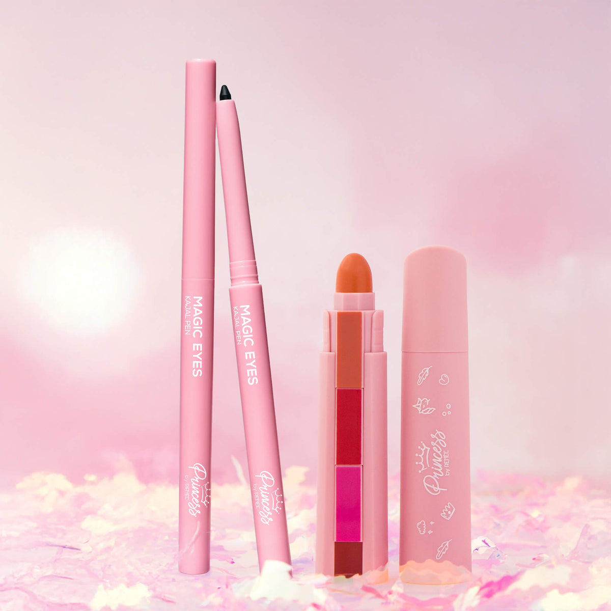 Magic Eyes Kajal Pen & Disney Frozen Elsa Candy 3-In-1 Tinted Lipstick Combo for Kids & Preteens by Princess by RENEE