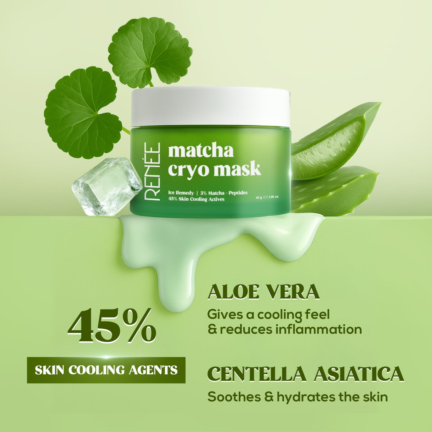 RENEE Matcha Cryo Face Cooling Mask, 45 g