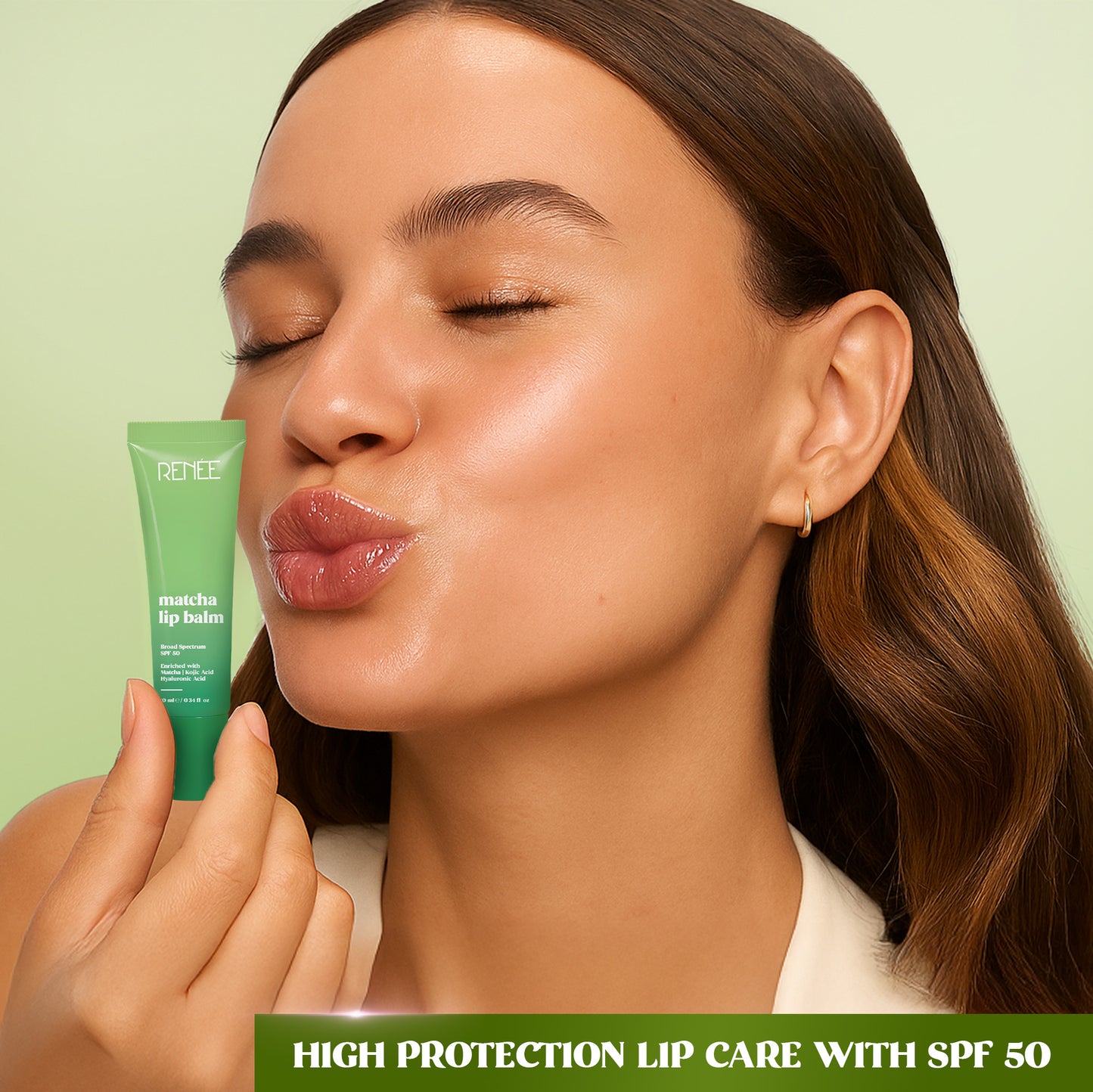 RENEE Matcha Lip Balm With SPF 50, 10g