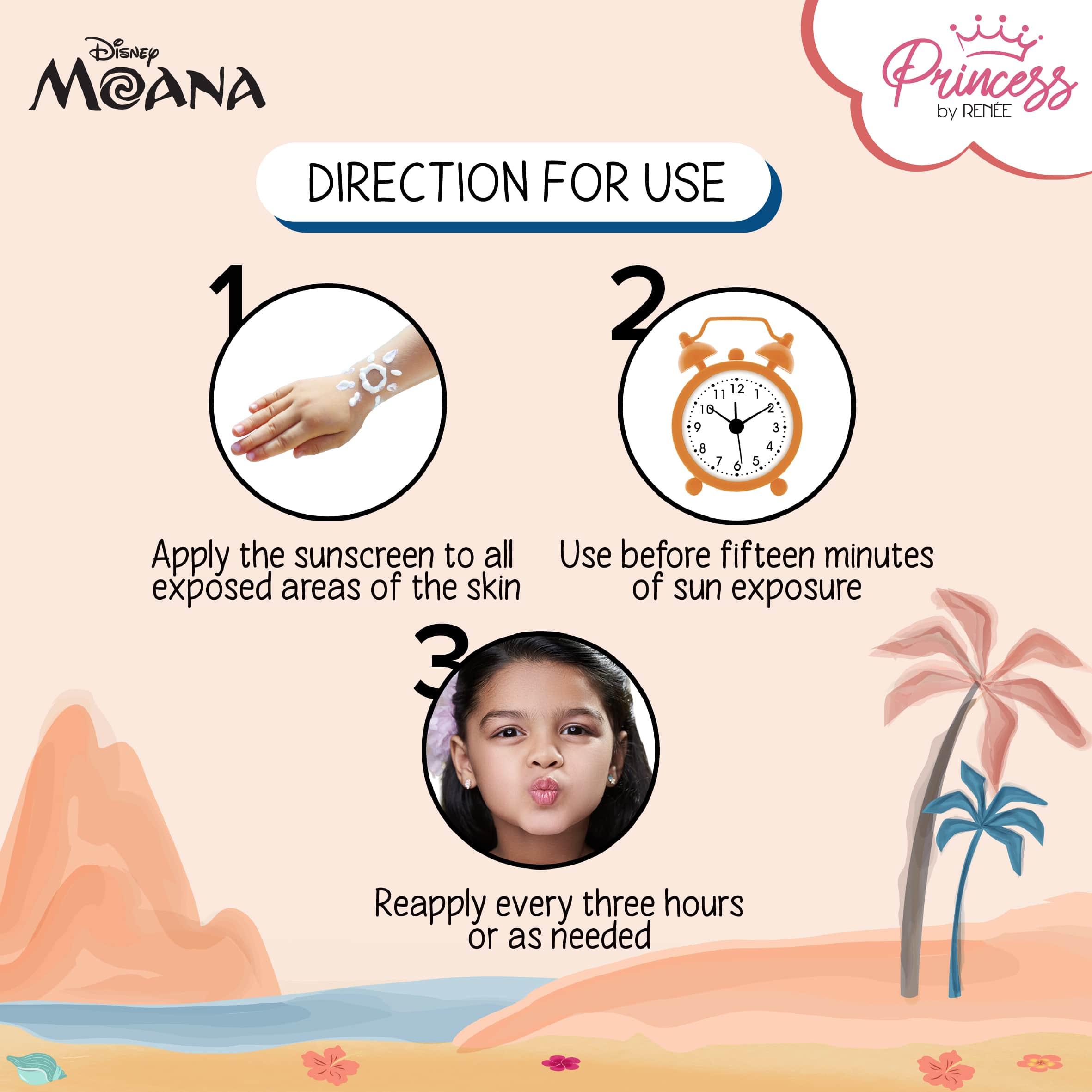 Princess by RENEE Disney Moana Sunscreen with SPF 50