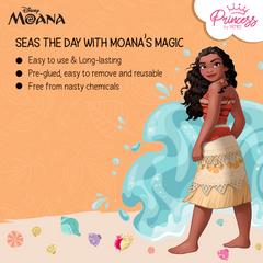 Princess by RENEE Disney Moana’s Stick On Nails, For Preteens, Pack of 24