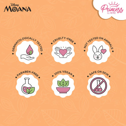 Princess by RENEE Disney Moana’s Stick On Nails, For Preteens, Pack of 24