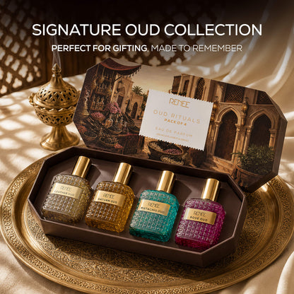 RENEE Oud Rituals Eau De Parfum- Set of 4 Long-Lasting Oud Perfumes For Men & Women