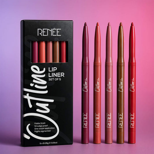 RENEE Outline Smudge-proof, Matte Lip Liner, Set of 5