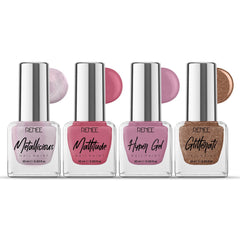 RENEE Nail Paint - Rose Perfection Combo of 4, 10 ml Each