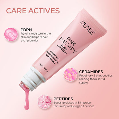 RENEE Pink Therapy PDRN Overnight Lip Repairing & Moisturising Lip Balm For Dry & Chapped Lips, 10g