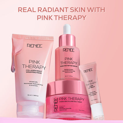 RENEE Pink Therapy PDRN Overnight Lip Repairing & Moisturising Lip Balm For Dry & Chapped Lips, 10g