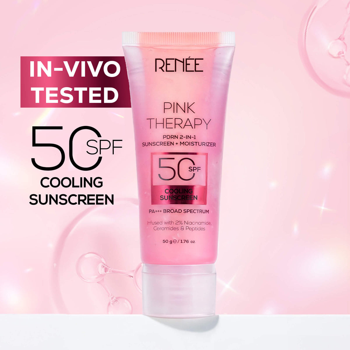 RENEE Pink Therapy PDRN 2-In-1 Sunscreen + Moisturizer | In-Vivo Tested ...