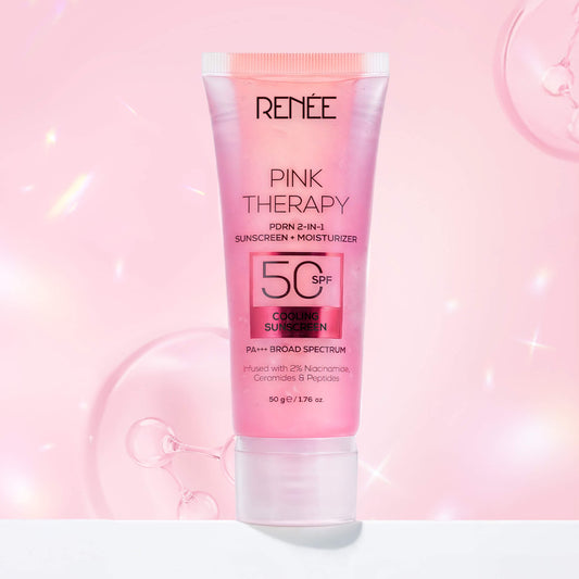 RENEE Pink Therapy PDRN 2-In-1 Sunscreen + Moisturiser SPF 50 PA+++ With Niacinamide, 50g