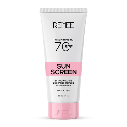 RENEE Pore Minimizing Sunscreen SPF 70 With 2% Niacinamide, 2% Peptide Complex & 3% Multivitamins, 50Ml
