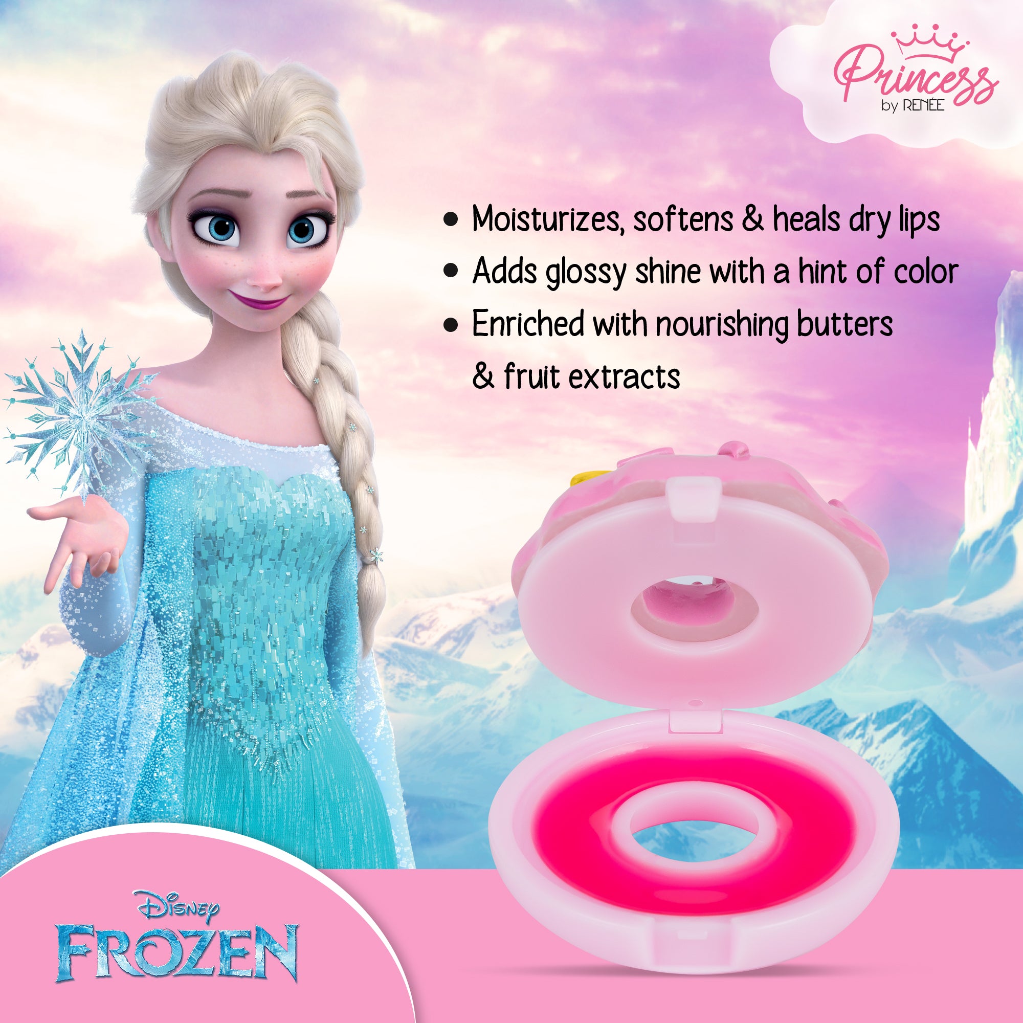 Disney Frozen Princess By RENEE Donut Jelly Lip Balm Elsa 2.8 Gm