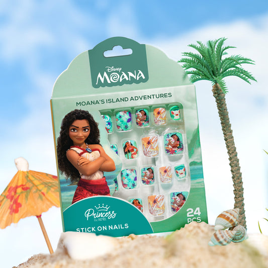Princess by RENEE Disney Moana’s Stick On Nails, For Preteens, Pack of 24