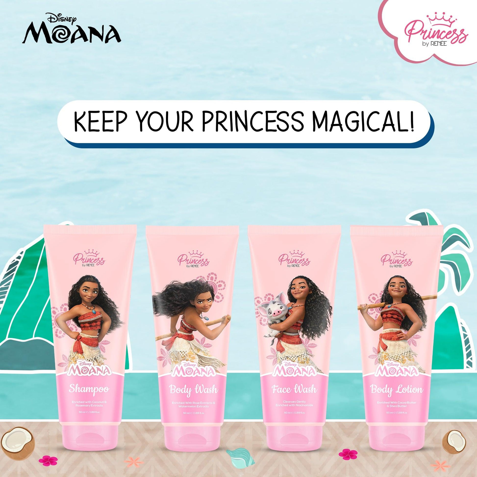 Princess By RENEE Disney Moana Bath Body Care Set For Pre-teen