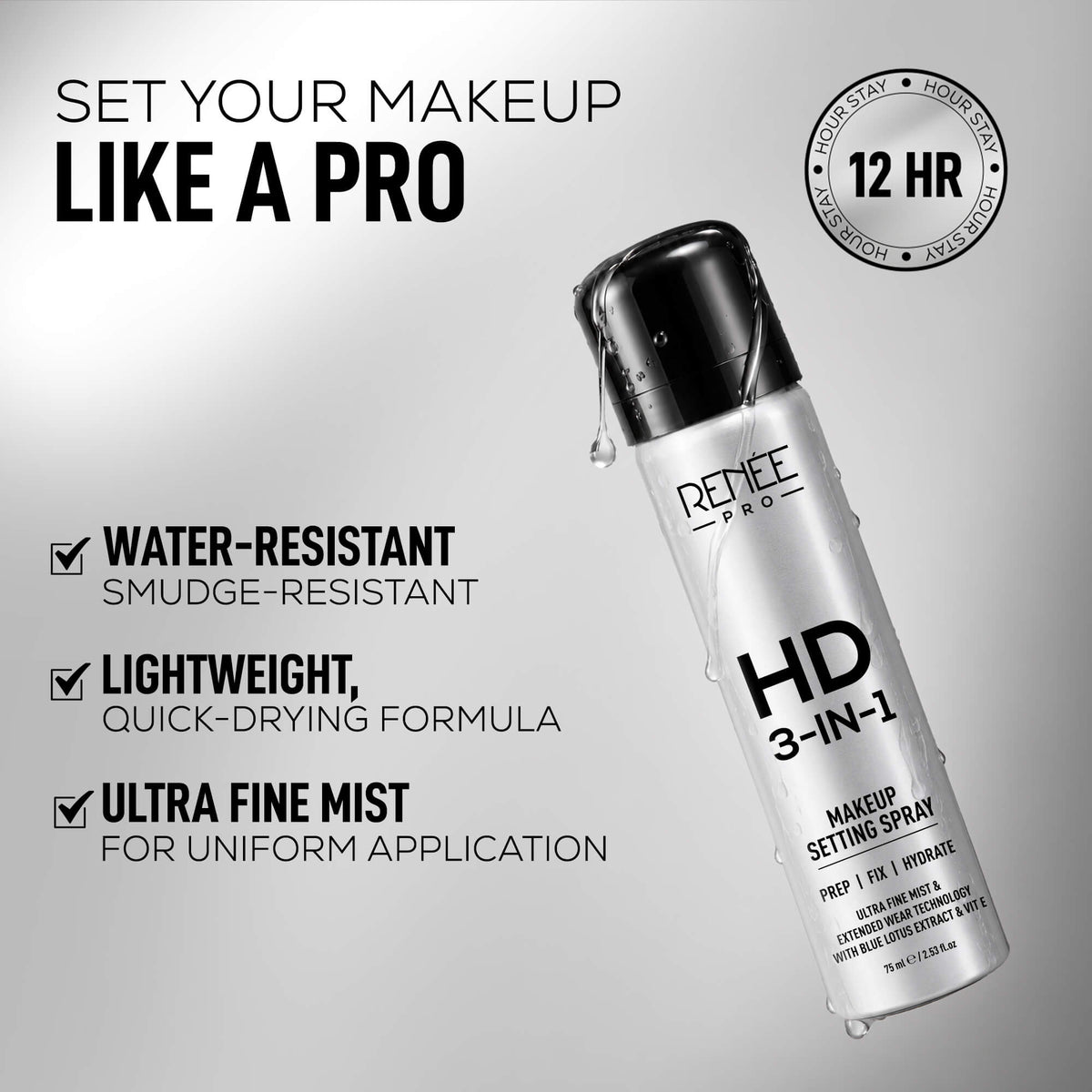 RENEE PRO HD 3-In-1 Long-Lasting Makeup Setting Spray