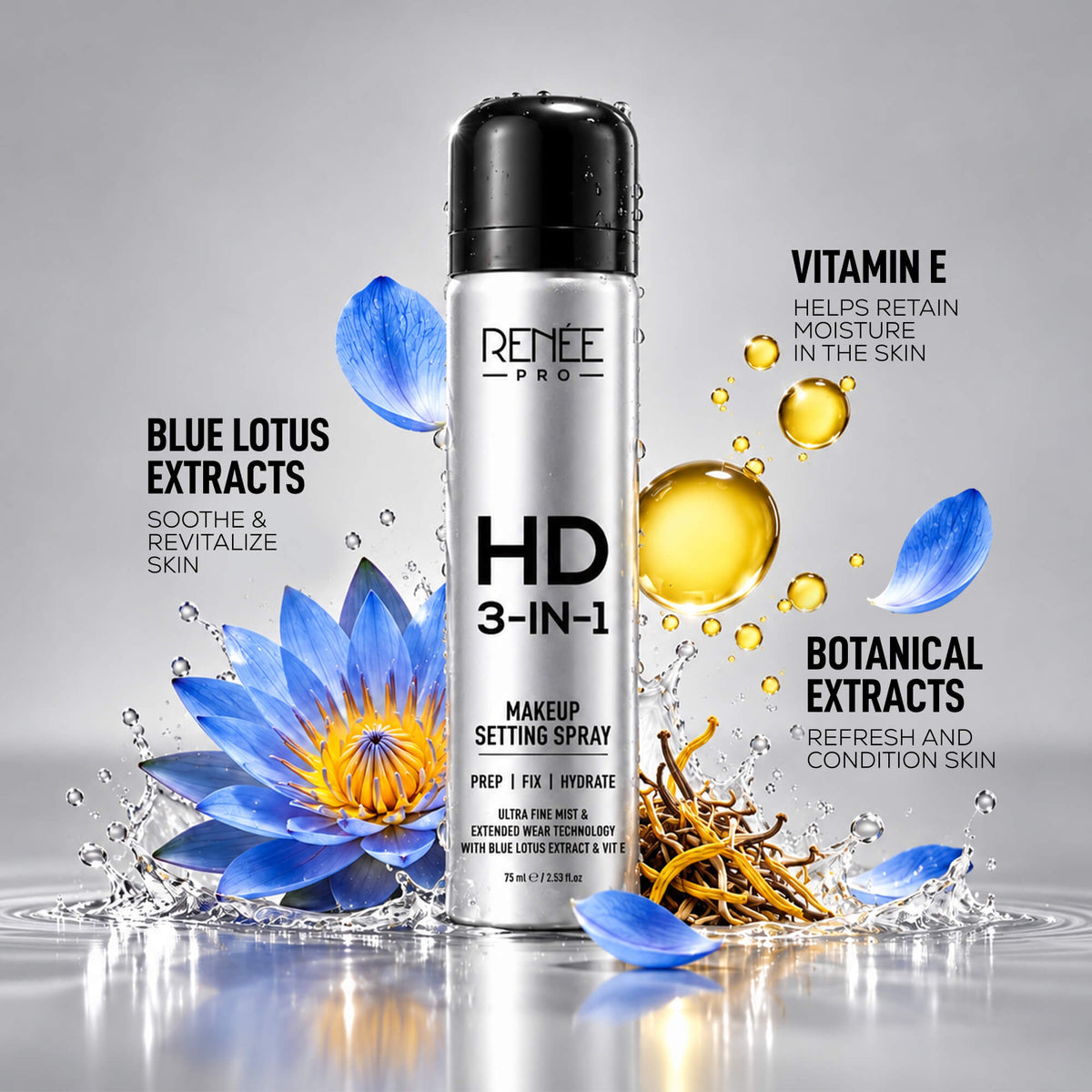 RENEE PRO HD 3-In-1 Long-Lasting Makeup Setting Spray