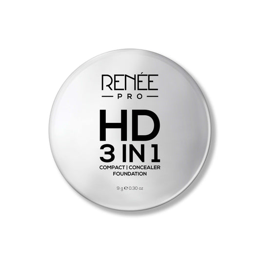 RENEE Pro HD 3-IN-1 Compact, Works as Concealer, Foundation & Powder With SPF 20, 9 Gm