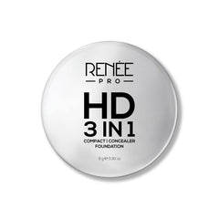 RENEE Pro HD 3-IN-1 Compact, Works as Concealer, Foundation & Powder With SPF 20, 9 Gm