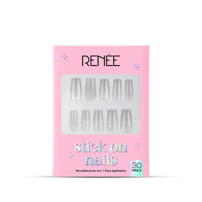 RENEE Stick on Nails With Glue- Pack of 30 Reusable & Long-lasting Nails