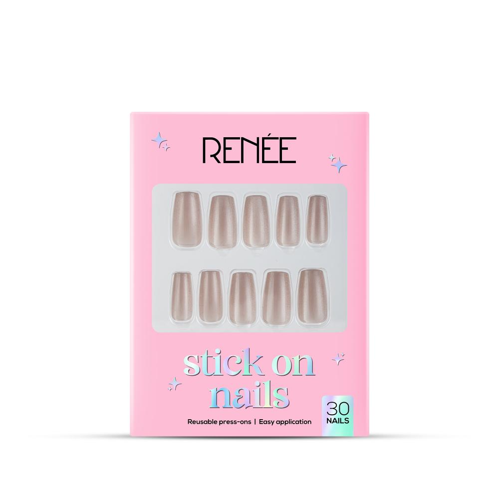 RENEE Stick on Nails With Glue- Pack of 30 Reusable & Long-lasting Nails