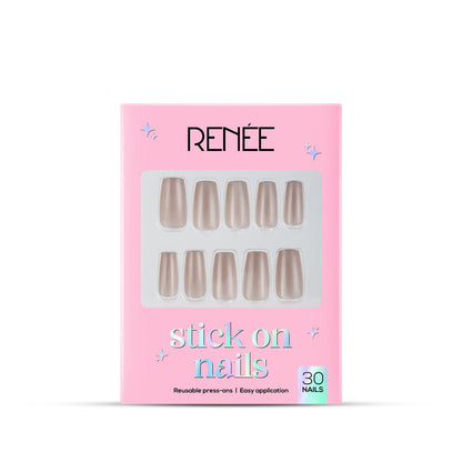 RENEE Stick on Nails With Glue- Pack of 30 Reusable & Long-lasting Nails