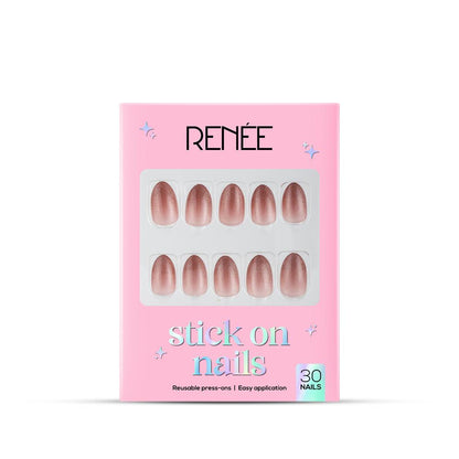 RENEE Stick on Nails With Glue- Pack of 30 Reusable & Long-lasting Nails