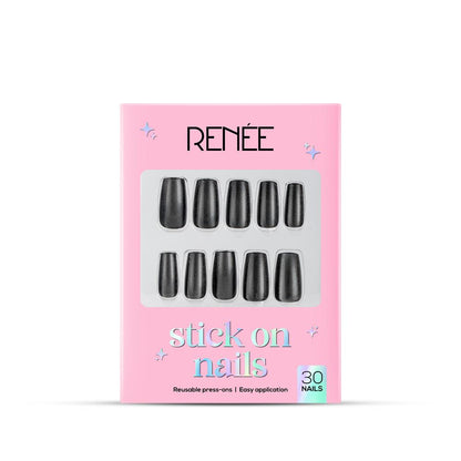 RENEE Stick on Nails With Glue- Pack of 30 Reusable & Long-lasting Nails