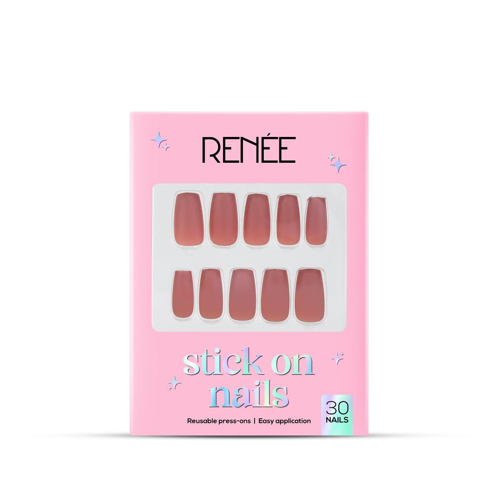 RENEE Stick on Nails With Glue- Pack of 30 Reusable & Long-lasting Nails
