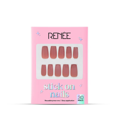 RENEE Stick on Nails With Glue- Pack of 30 Reusable & Long-lasting Nails