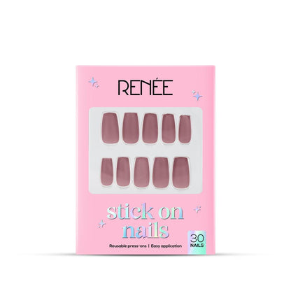 RENEE Stick on Nails With Glue- Pack of 30 Reusable & Long-lasting Nails