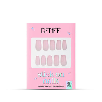 RENEE Stick on Nails With Glue- Pack of 30 Reusable & Long-lasting Nails