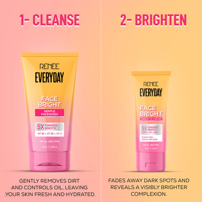 RENEE Everyday Face Bright Serum in Cream +  Gentle Facewash Combo of 2