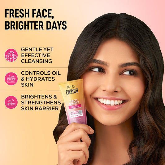 RENEE Everyday Face Bright Gentle Facewash For Fresh, Clean Skin, Pack of 2